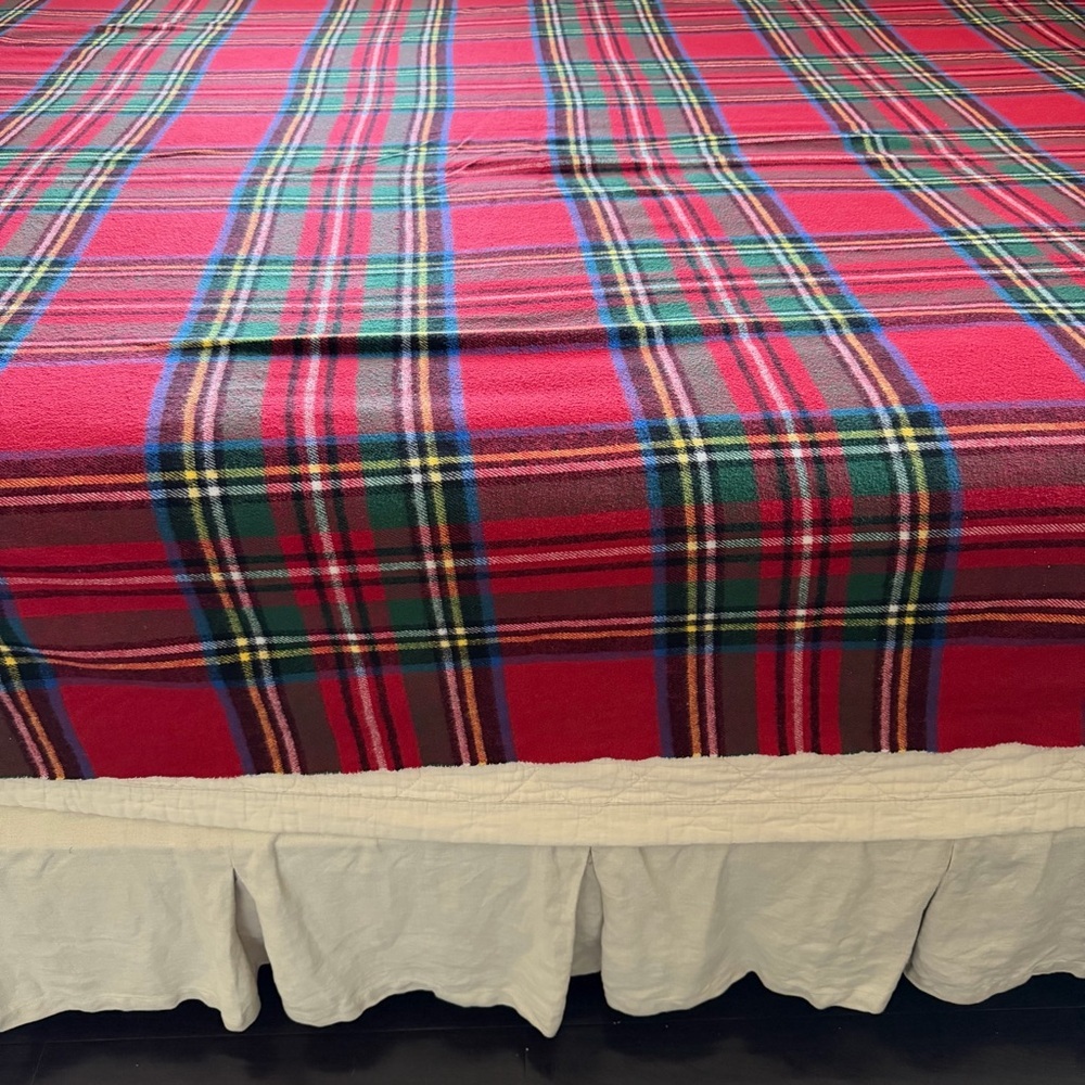 Vintage Italian Plaid Blanket 85x85 | Nido Notte | Made in Italy - Picture 3 of 6